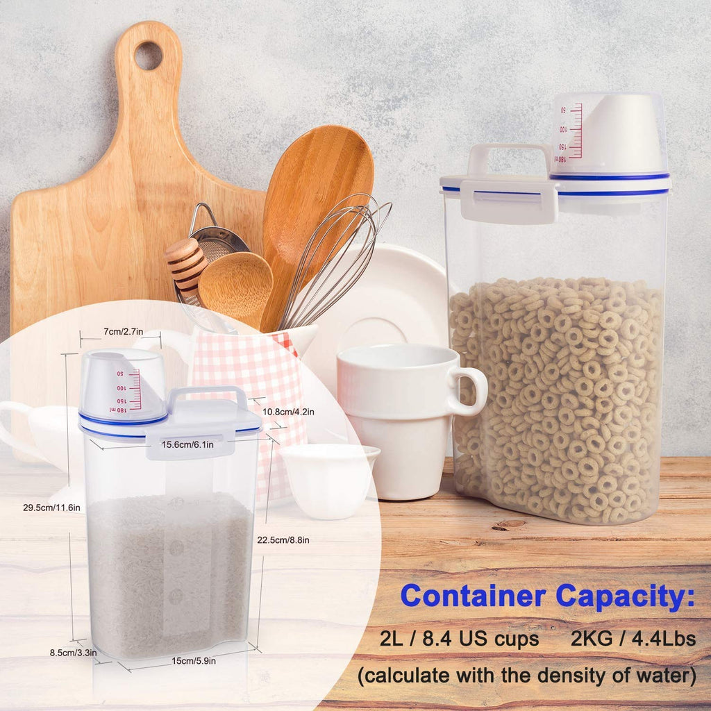 2L BPA-Free Plastic Food Storage Container with Airtight Lid & Measuring Cup – Customizable Kitchen Canister for Dry Goods, Factory Direct Wholesale