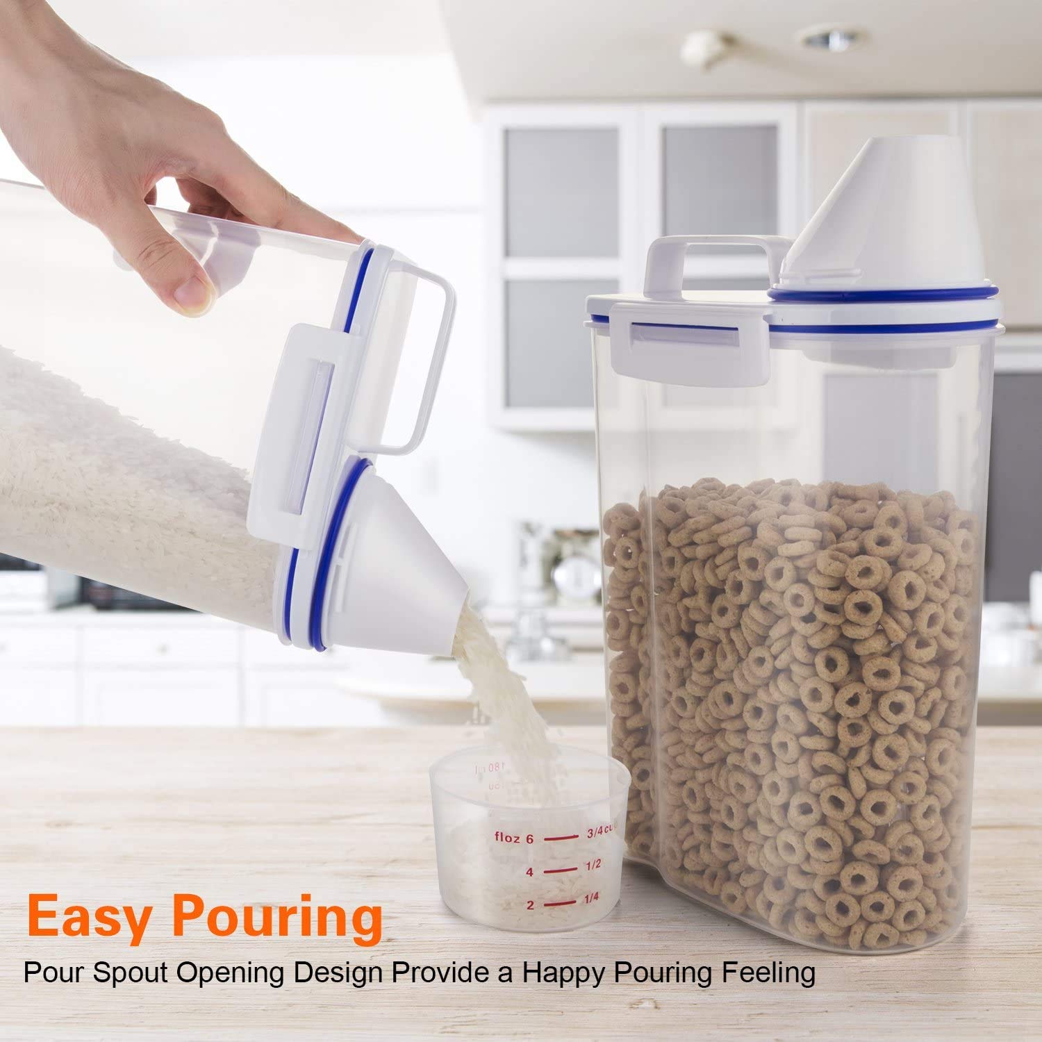 2L BPA-Free Plastic Food Storage Container with Airtight Lid & Measuring Cup – Customizable Kitchen Canister for Dry Goods, Factory Direct Wholesale