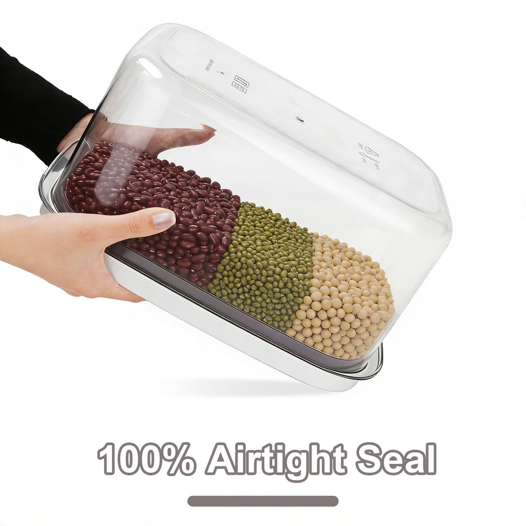 5L Airtight Rice Storage Container with Pop-Up Lid & Measuring Cup – BPA-Free Food-Grade PET Kitchen Canister for Dry Goods, Customizable, Factory Direct Wholesale