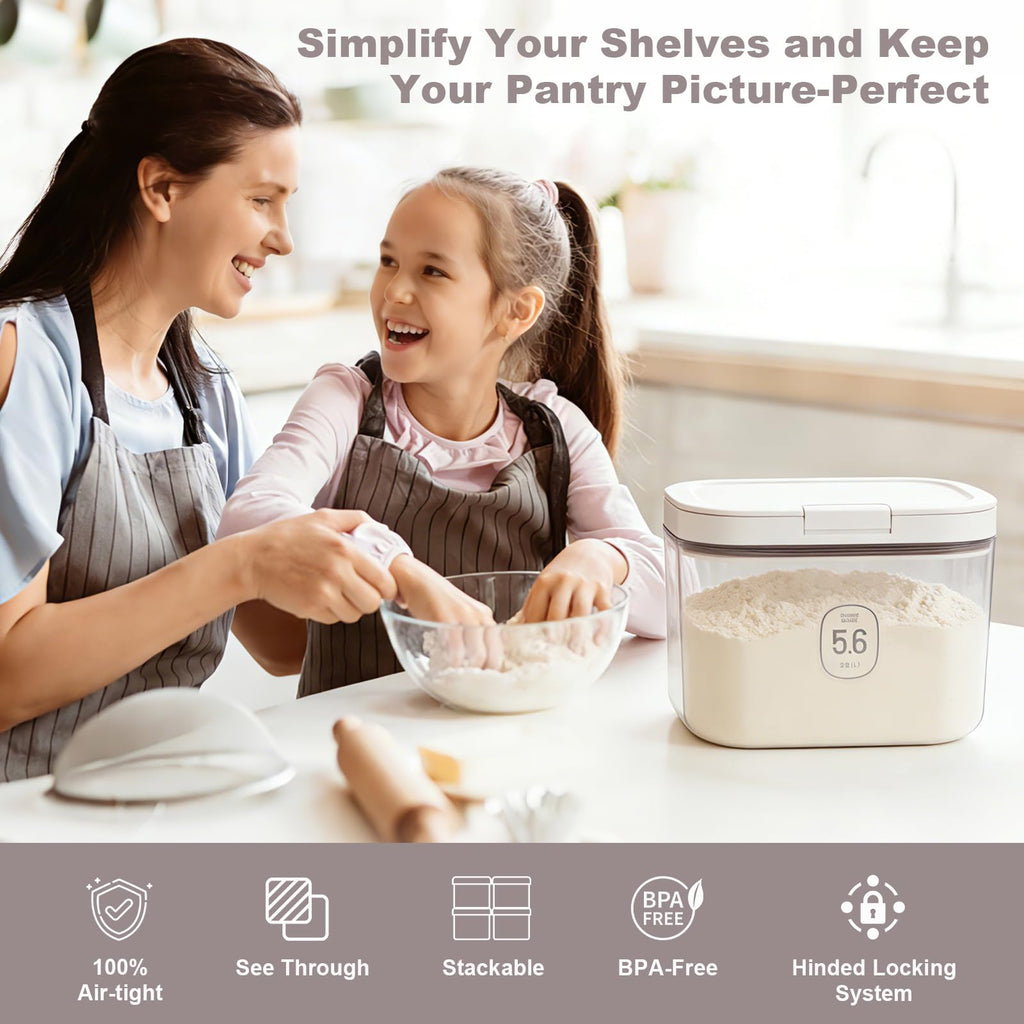 5L Airtight Rice Storage Container with Pop-Up Lid & Measuring Cup – BPA-Free Food-Grade PET Kitchen Canister for Dry Goods, Customizable, Factory Direct Wholesale