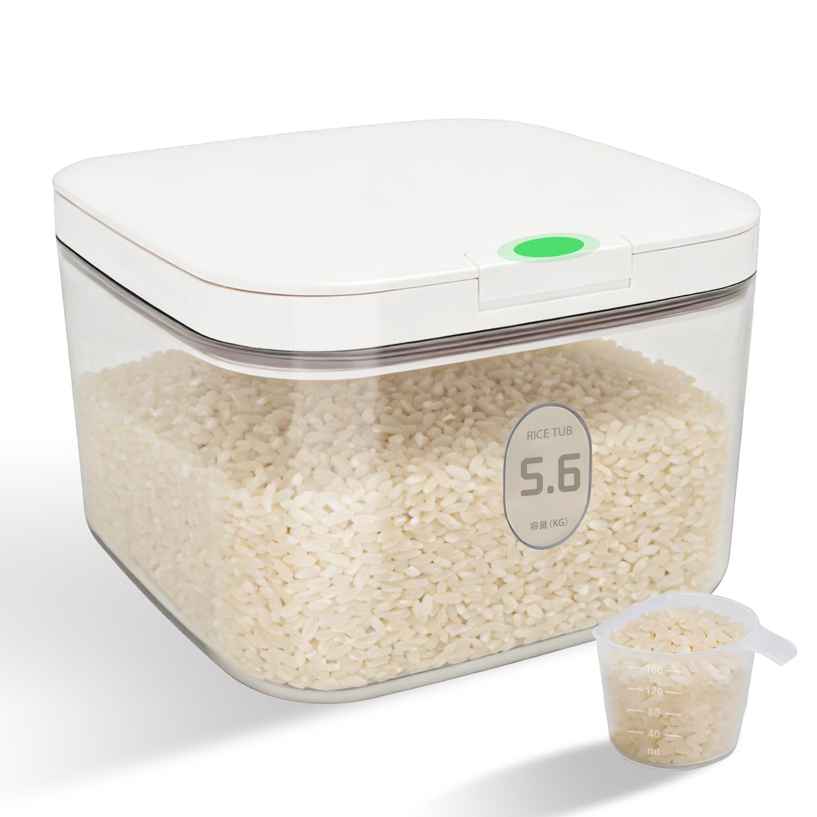 5L Airtight Rice Storage Container with Pop-Up Lid & Measuring Cup – BPA-Free Food-Grade PET Kitchen Canister for Dry Goods, Customizable, Factory Direct Wholesale