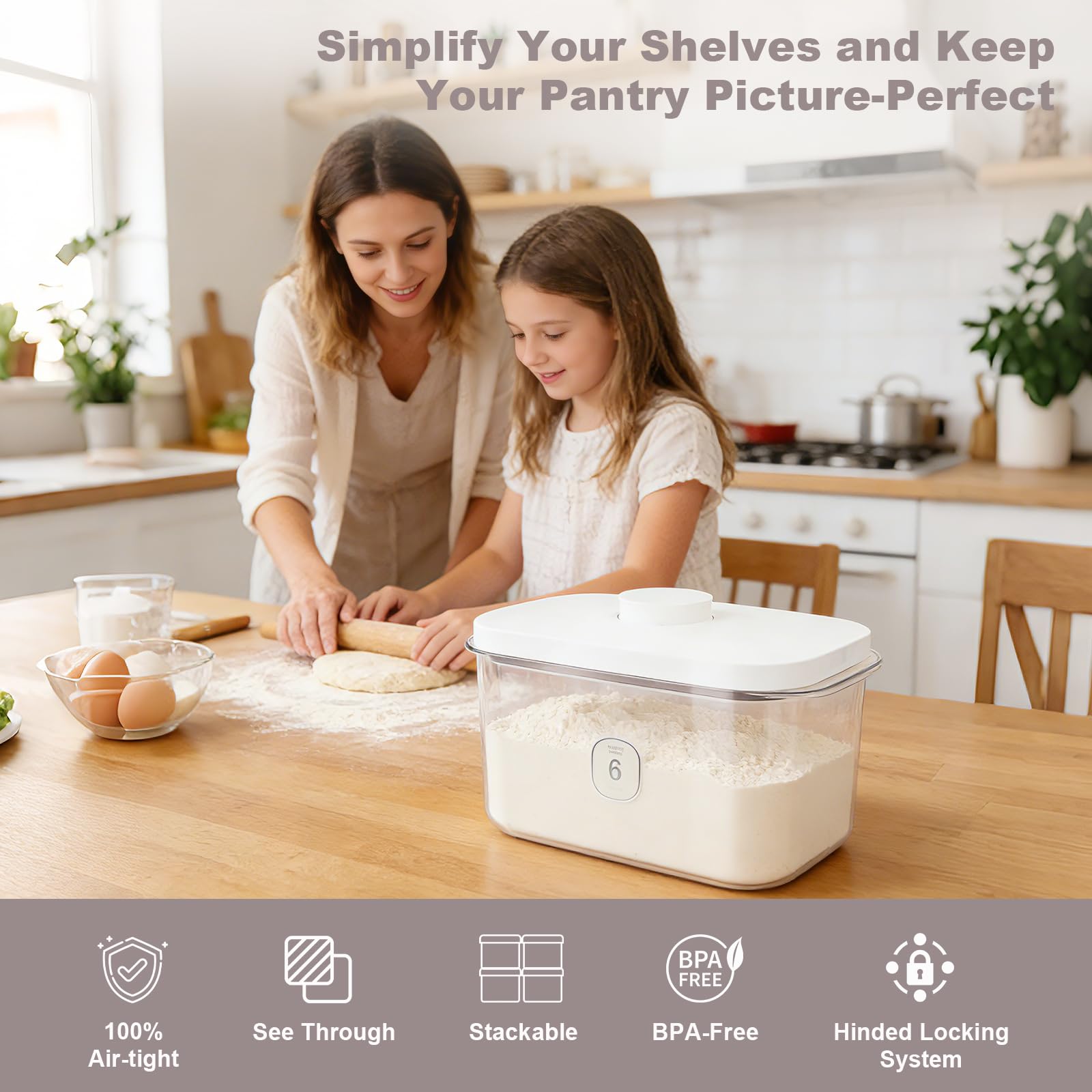 5L Airtight Rice Storage Container with Pop-Up Lid & Measuring Cup – BPA-Free Food-Grade PET Kitchen Canister for Dry Goods, Customizable, Factory Direct Wholesale