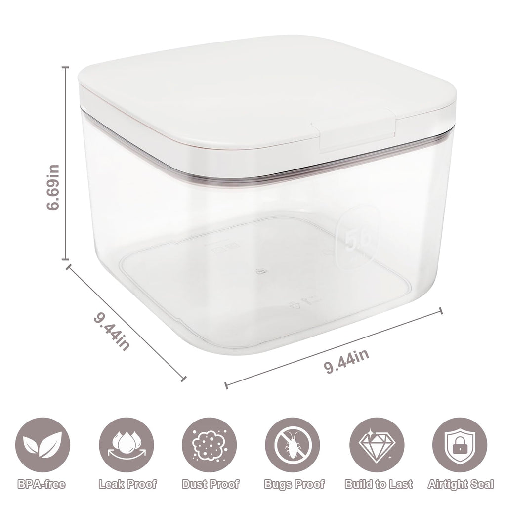 5L Airtight Rice Storage Container with Pop-Up Lid & Measuring Cup – BPA-Free Food-Grade PET Kitchen Canister for Dry Goods, Customizable, Factory Direct Wholesale