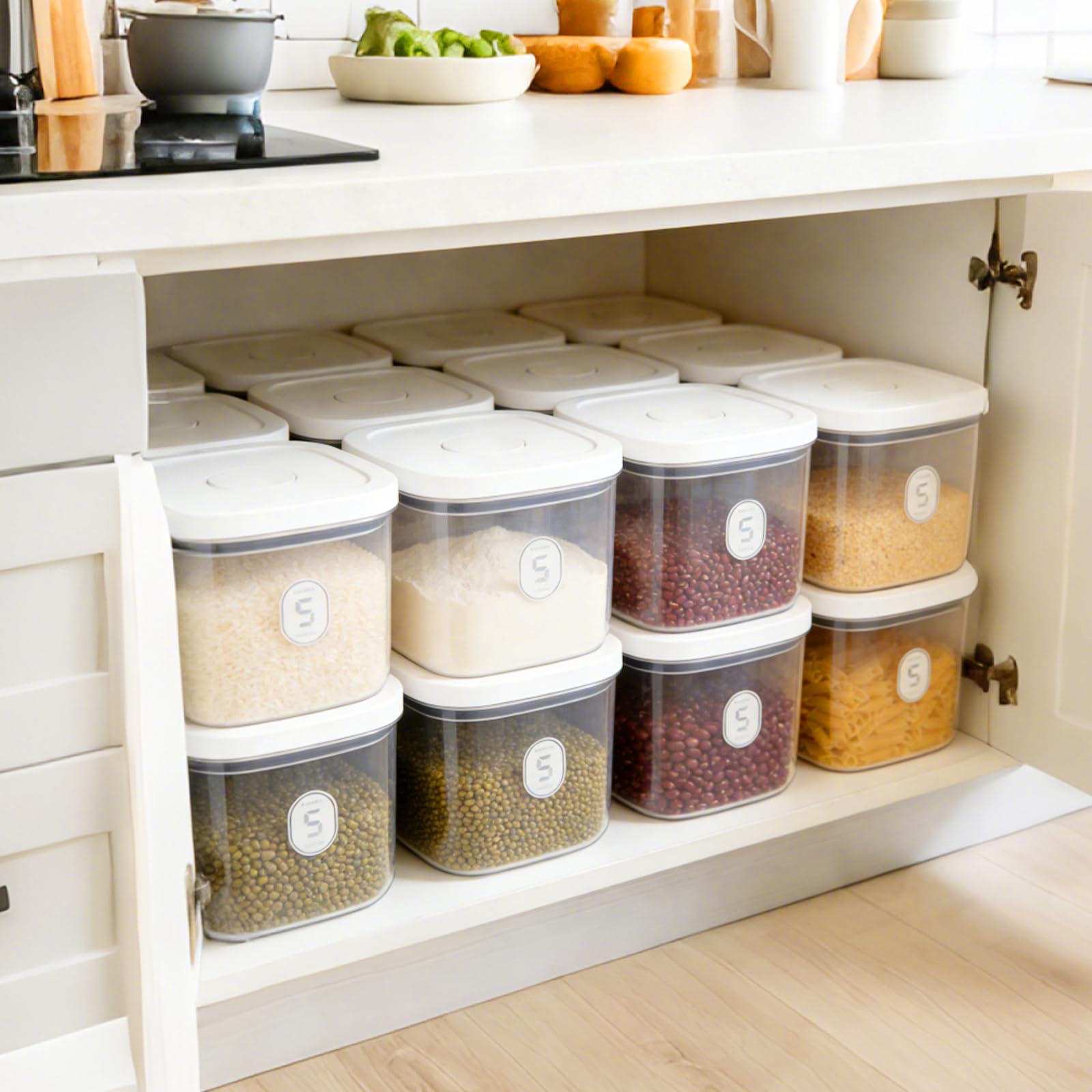 5L Airtight Rice Storage Container with Pop-Up Lid & Measuring Cup – BPA-Free Food-Grade PET Kitchen Canister for Dry Goods, Customizable, Factory Direct Wholesale