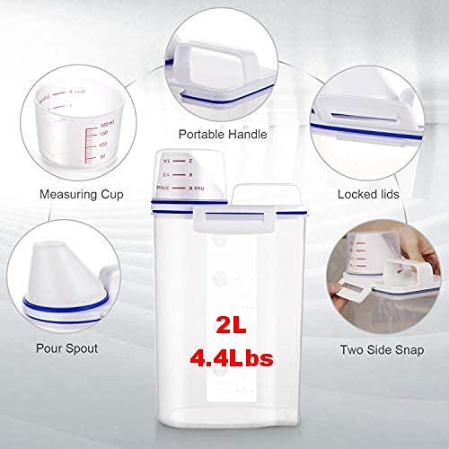 2L BPA-Free Plastic Food Storage Container with Airtight Lid & Measuring Cup – Customizable Kitchen Canister for Dry Goods, Factory Direct Wholesale