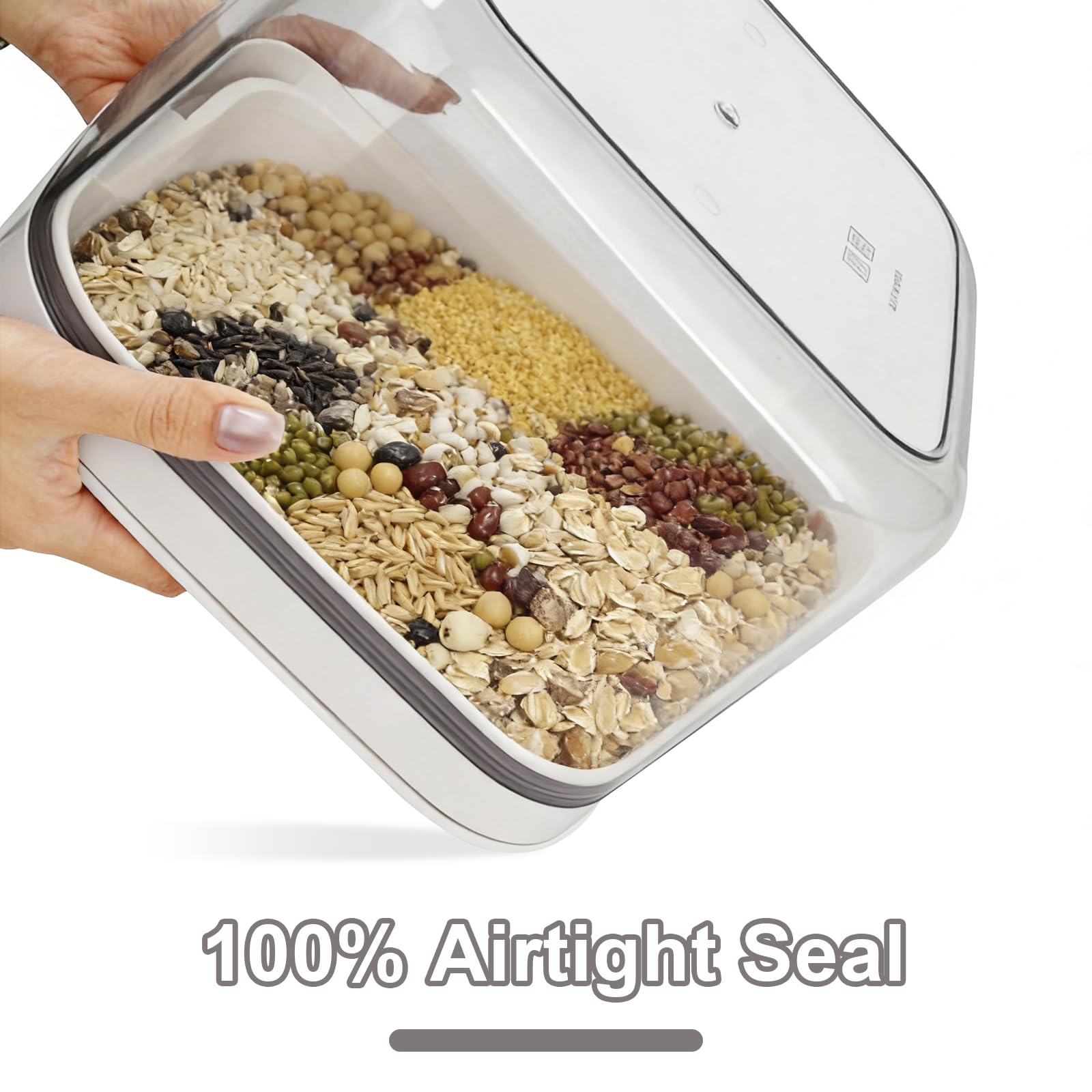 5L Airtight Rice Storage Container with Pop-Up Lid & Measuring Cup – BPA-Free Food-Grade PET Kitchen Canister for Dry Goods, Customizable, Factory Direct Wholesale
