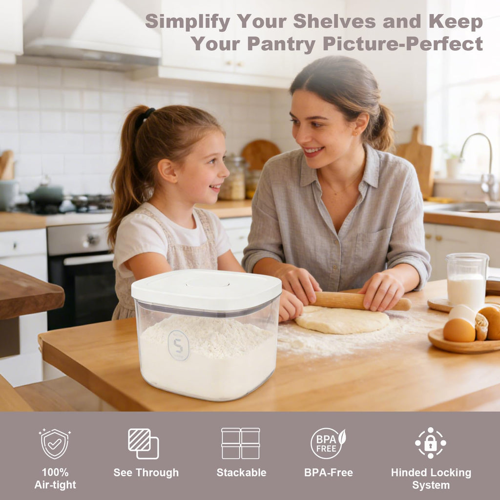 5L Airtight Rice Storage Container with Pop-Up Lid & Measuring Cup – BPA-Free Food-Grade PET Kitchen Canister for Dry Goods, Customizable, Factory Direct Wholesale