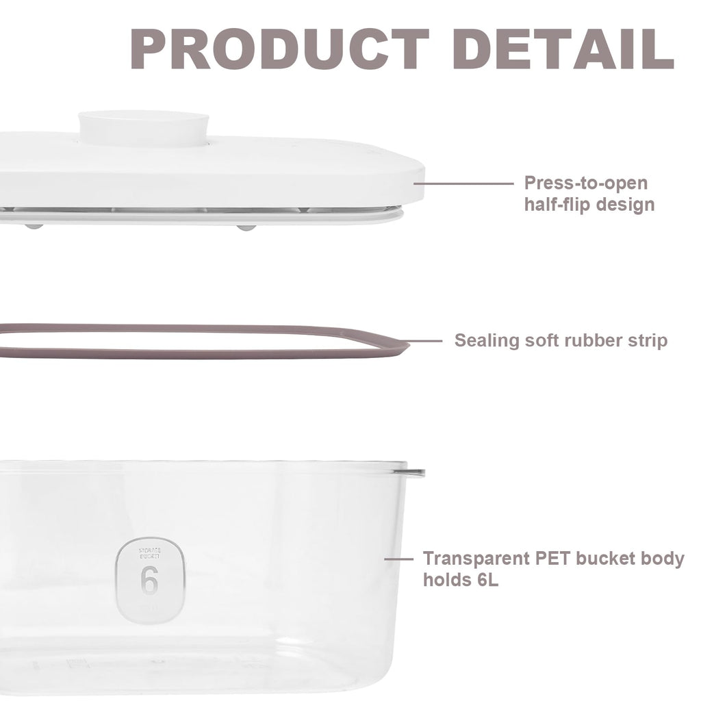 5L Airtight Rice Storage Container with Pop-Up Lid & Measuring Cup – BPA-Free Food-Grade PET Kitchen Canister for Dry Goods, Customizable, Factory Direct Wholesale