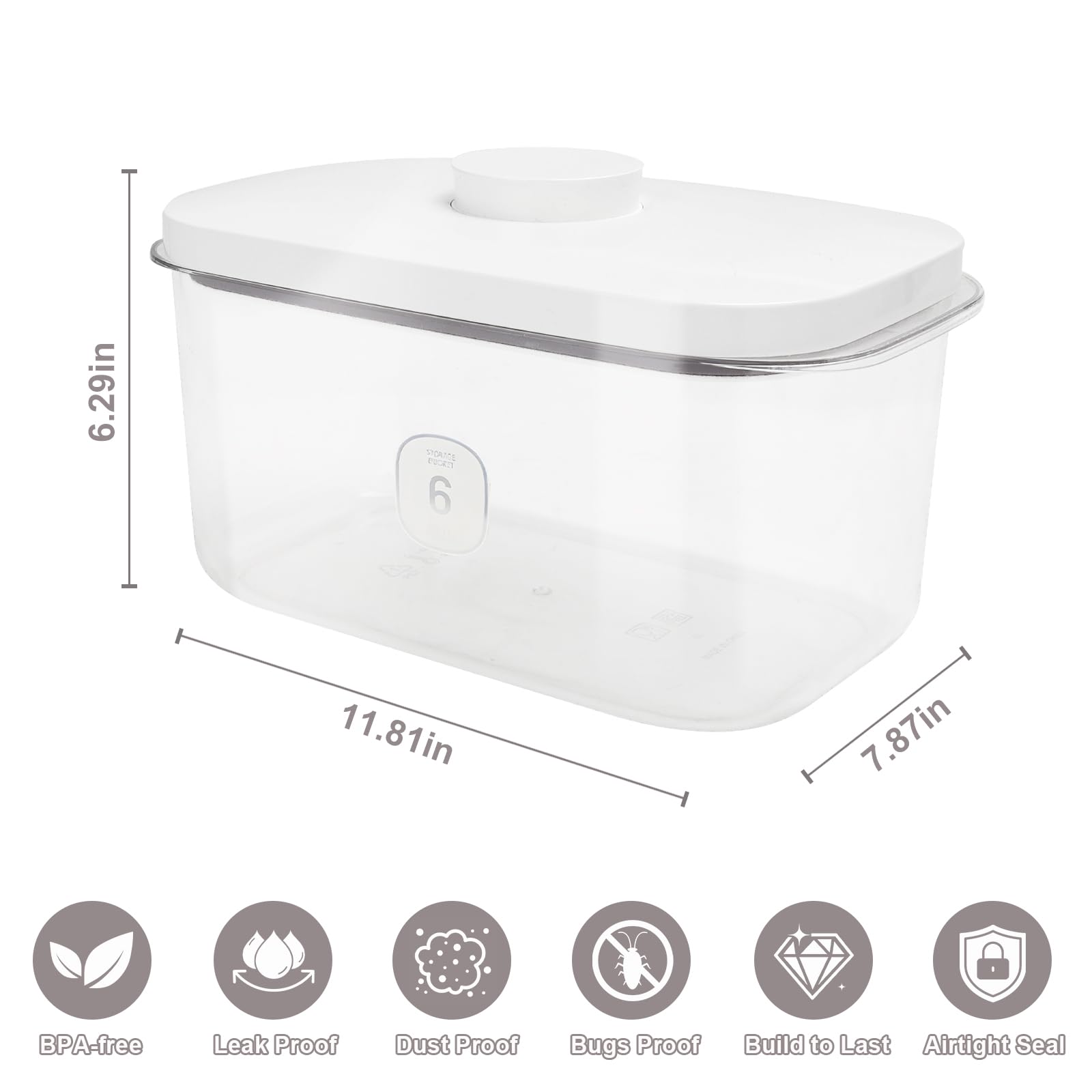 5L Airtight Rice Storage Container with Pop-Up Lid & Measuring Cup – BPA-Free Food-Grade PET Kitchen Canister for Dry Goods, Customizable, Factory Direct Wholesale
