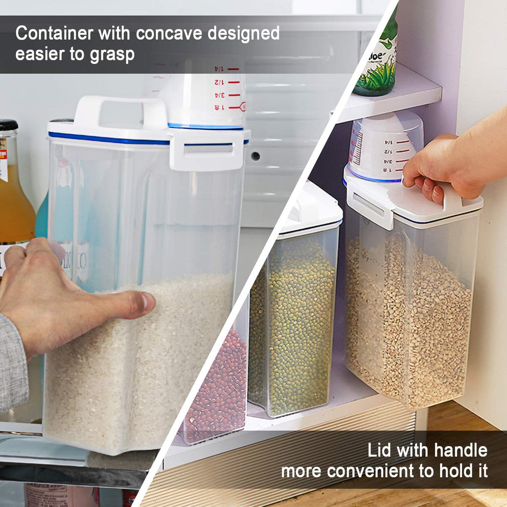 2L BPA-Free Plastic Food Storage Container with Airtight Lid & Measuring Cup – Customizable Kitchen Canister for Dry Goods, Factory Direct Wholesale